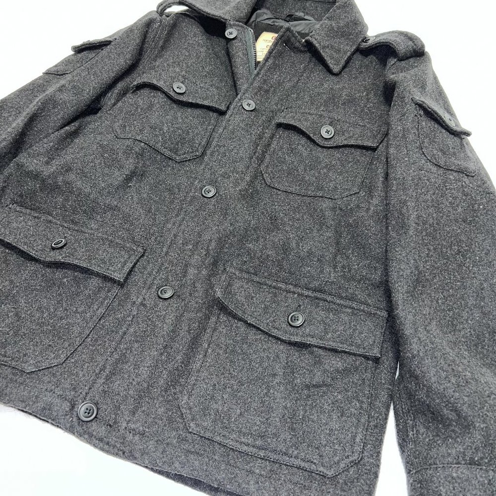 Old Navy Wool Field Coat 7 Pocket Black Small - Picture 4 of 13